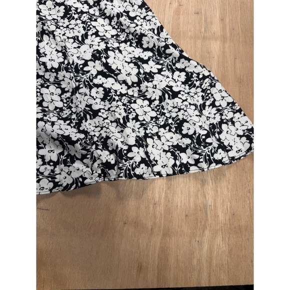 MAX STUDIO Black White Floral Print Button Front Midi Dress Size L - Picture 4 of 11